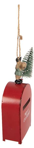 Weihnachtsanhänger Briefkasten 66748 Rot - Kunststoff - 3 x 14 x 6 cm