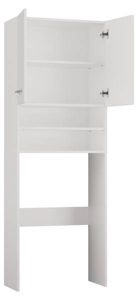 Waschmaschinenumbauschrank C6 Weiß - Holzwerkstoff - 64 x 180 x 30 cm