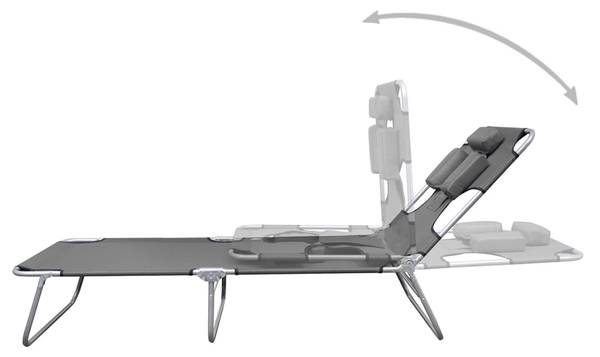 Sonnenliege 3005315 Grau - Stahl - 58 x 27 x 189 cm