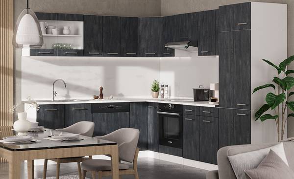 Küchenschrank R-Line 47503 Grau - Weiß - Chrom - 60 x 82 x 46 cm
