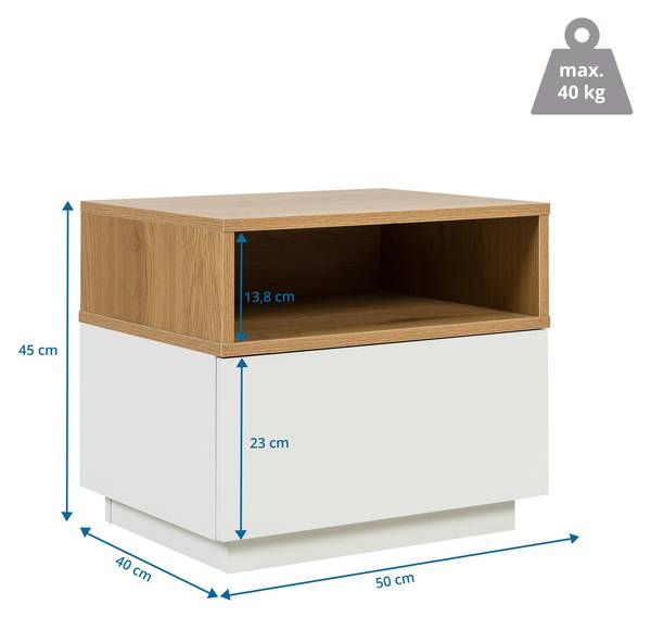 Beistelltisch MELMO Weiß - Holzwerkstoff - 50 x 45 x 40 cm