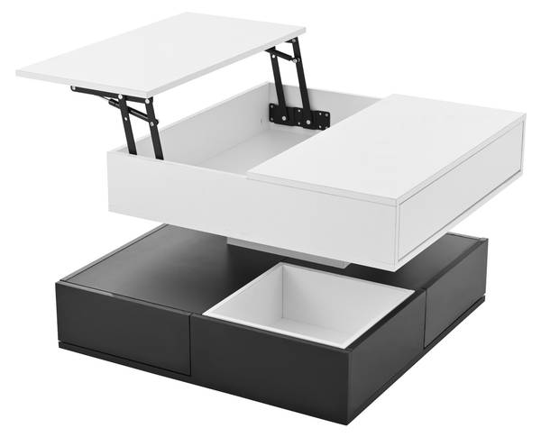 Couchtisch Hermes Ⅵ Schwarz - Weiß - Holzwerkstoff - 90 x 55 x 90 cm