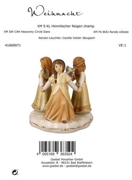 Engel Himmlischer Reigen Beige - Porzellan - 19 x 18 x 19 cm