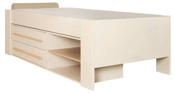 Jugendbett Captain Beige - Massivholz - 101 x 62 x 207 cm