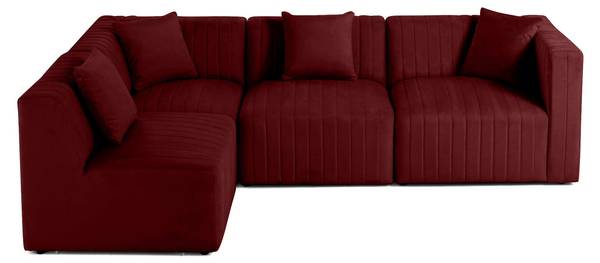 Ecksofa NOVA Rot - Samt - 269 x 74 x 178 cm