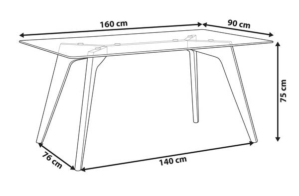 Table de salle à manger HUDSON Marron - Verre - 90 x 75 x 90 cm