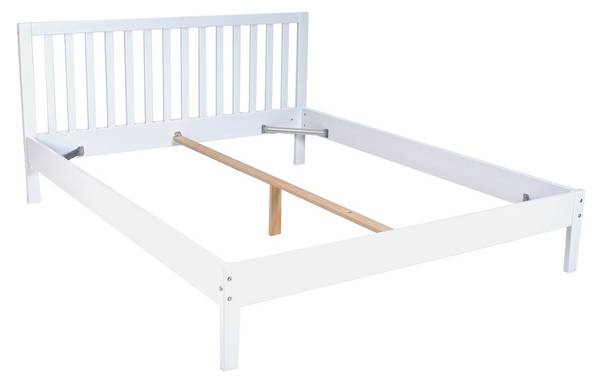 BETT MIT KOPTEIL PARKER Weiß - 147 x 196 cm