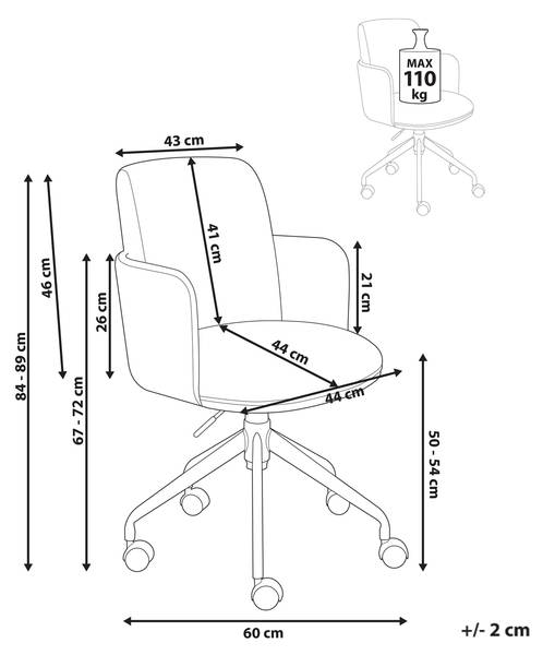 Bürostuhl DRYDEN Beige - Taupe - Weiß