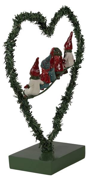 Decoratie Hart Xmas&Ethan groen - metaal - 9 x 28 x 26 cm
