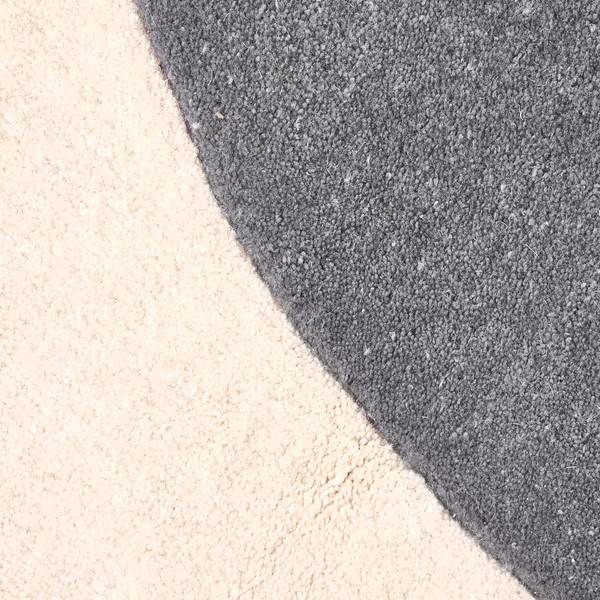 Teppich MYSURU Beige - Grau - Echtfell - 160 x 160 cm