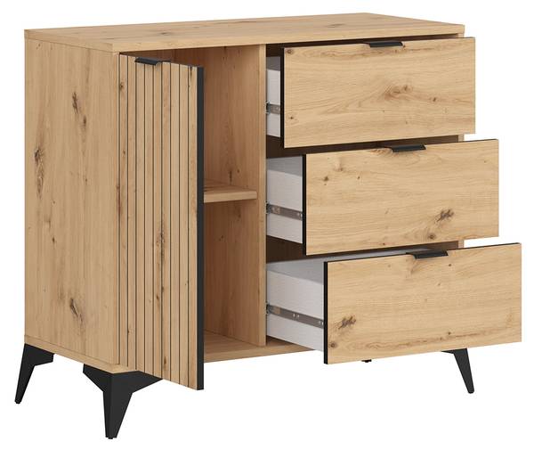 Buffet Mao bruin - plaatmateriaal op houtbasis - 90 x 83 x 41 cm
