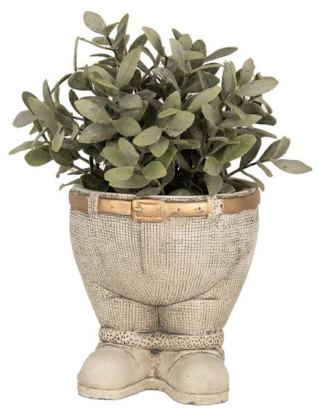 Bloempot Broek Annalasi grijs - steen - 15 x 17 x 15 cm