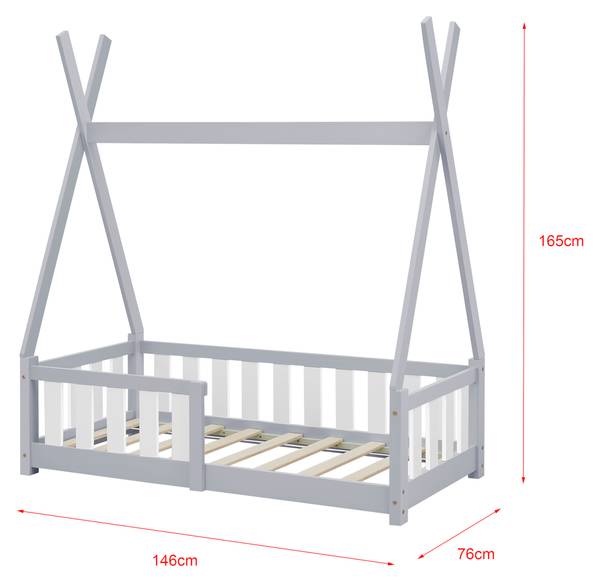 Kinderbett Helsingborg Hellgrau