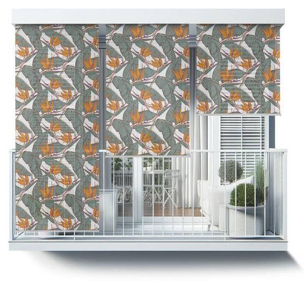 Außenrollo Tropicana Decor Grün - Textil - 40 x 180 x 1 cm