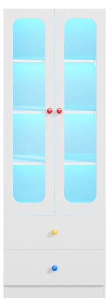Vitrine DENGLOW39 Ⅵ Weiß - Holzwerkstoff - 60 x 170 x 35 cm