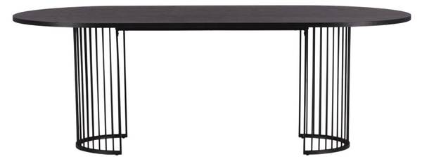 Eettafel Hamneskar zwart - plaatmateriaal op houtbasis - metaal - 220 x 75 x 110 cm
