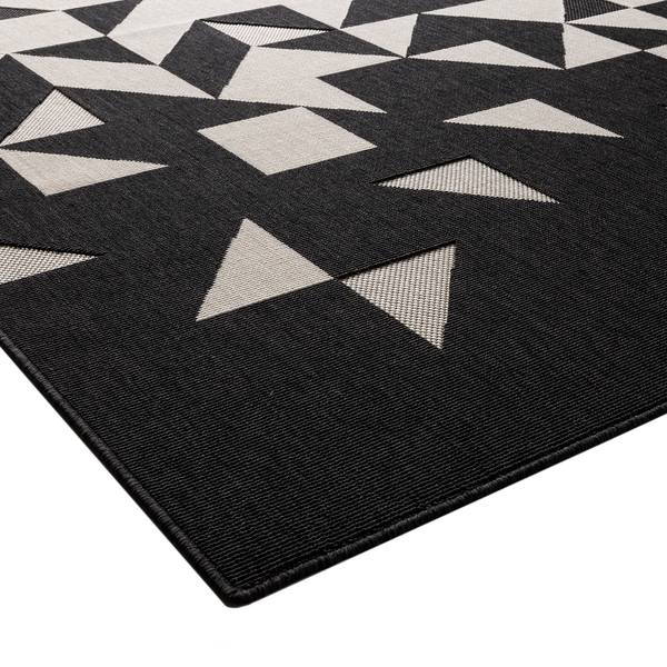 In-/Outdoorteppich Lüdenscheid Kunstfaser - Creme / Schwarz - 160 x 230 cm