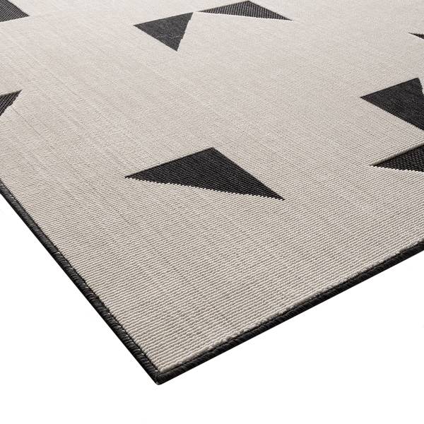 In-/Outdoorteppich Lüdenscheid Kunstfaser - Creme / Schwarz - 160 x 230 cm