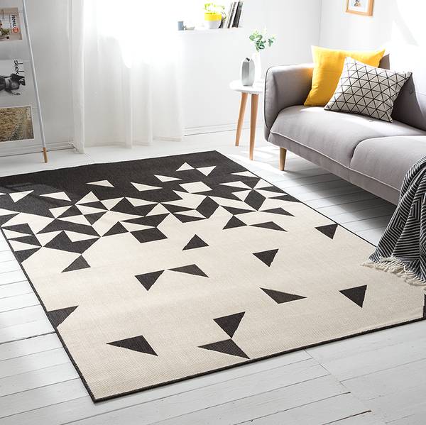 In-/Outdoorteppich Lüdenscheid Kunstfaser - Creme / Schwarz - 160 x 230 cm