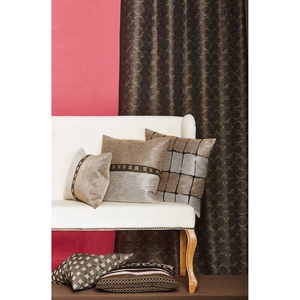 Housse de coussin Monte Tissu - Beige / Noir