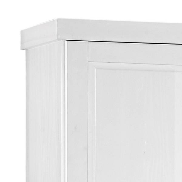 Kleiderschrank Norell II Kiefer massiv - Weiß lackiert