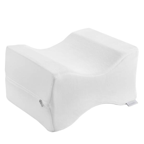 Kniekissen für Seitenschläfer Atmungsaktiv - Polyester-Schaumstoff/Baumwolle/Polyester - Weiß - 20x26 x 14 cm