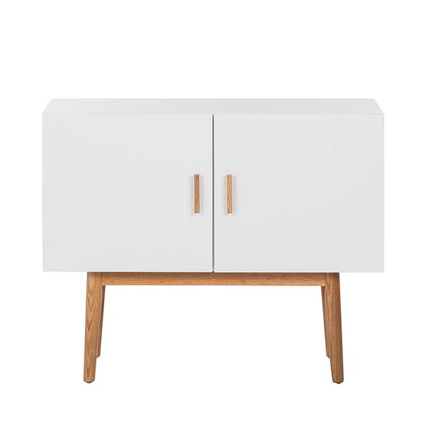 Kommode Lindholm II Eiche teilmassiv - Weiß/Eiche