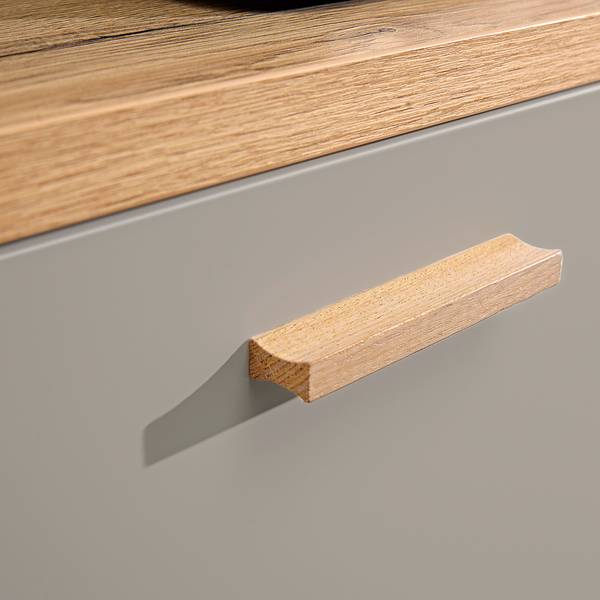 Ladekast Neston deels massief eikenhout - Mat Steengrijs/Navarra eikenhoutkleurig