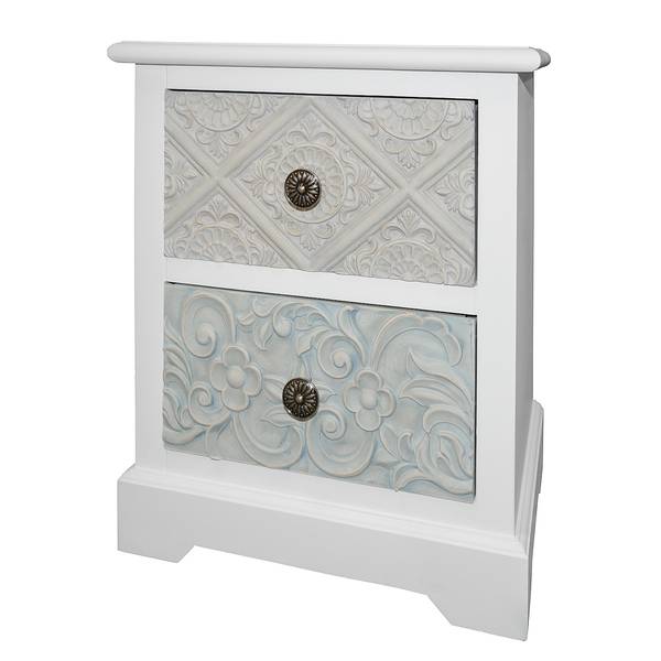 Kommode Nanoko I Paulownia teilmassiv - Mehrfarbig - Höhe: 50 cm