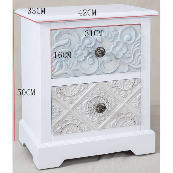 Kommode Nanoko I Paulownia teilmassiv - Mehrfarbig - Höhe: 50 cm