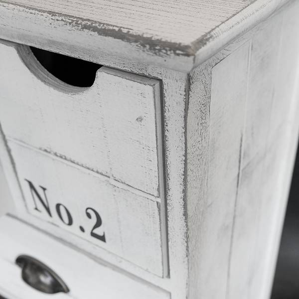 Kommode Nadi I Paulownia teilmassiv - Antik Weiß - 104 cm