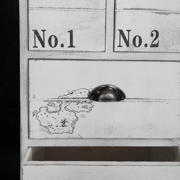 Kommode Nadi I Paulownia teilmassiv - Antik Weiß - 104 cm