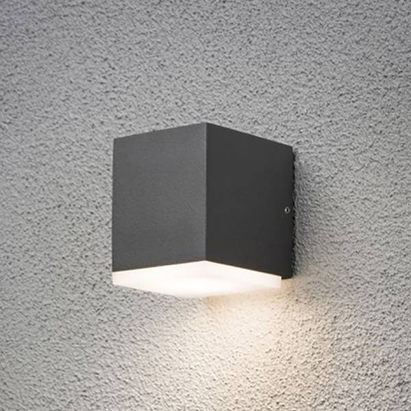LED-Außenwandleuchte Monza Cube Acrylglas / Aluminium - 1-flammig - Flammenanzahl: 1