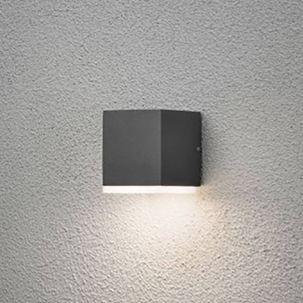 LED-Außenwandleuchte Monza Cube Acrylglas / Aluminium - 1-flammig - Flammenanzahl: 1