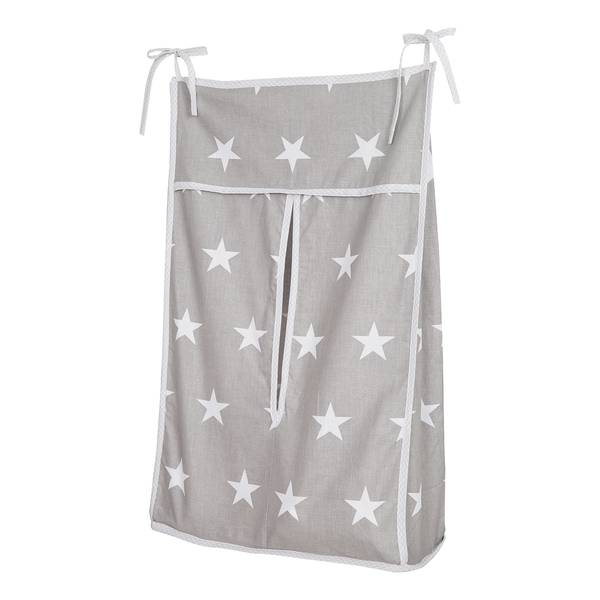 Boîte de rangement Little Stars Coton - Gris fumée / Blanc
