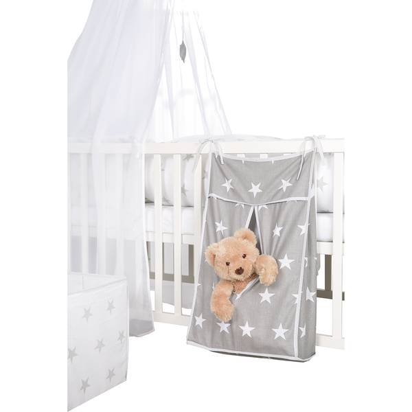 Boîte de rangement Little Stars Coton - Gris fumée / Blanc