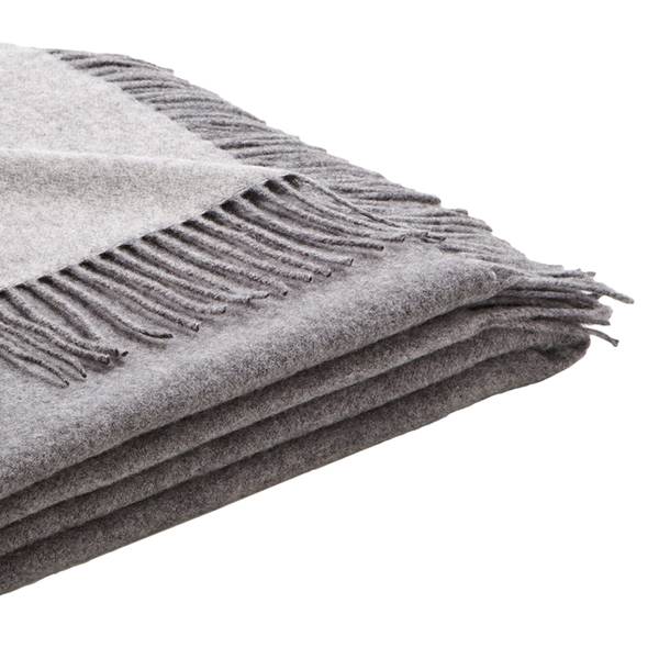 Plaid Cosy Luxury wol - crèmekleurig/grijs