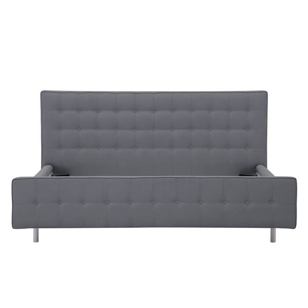 Polsterbett Chelsea Stoff Valona: Silber - 180 x 200cm