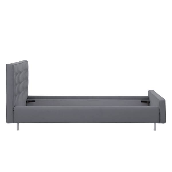 Polsterbett Chelsea Stoff Valona: Silber - 180 x 200cm