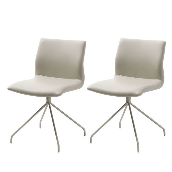 Sedia imbottita Gibril Similpelle/Acciaio inox - Beige