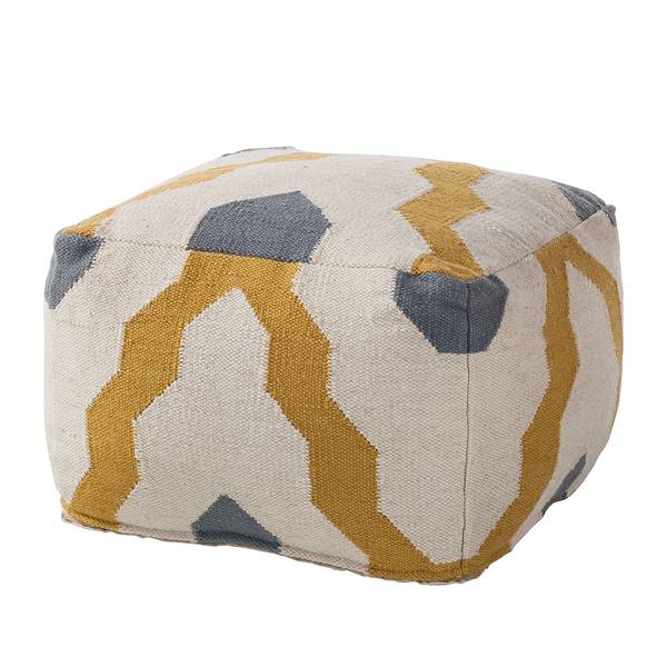 Pouf Raposa I Wolle - Creme / Gelb