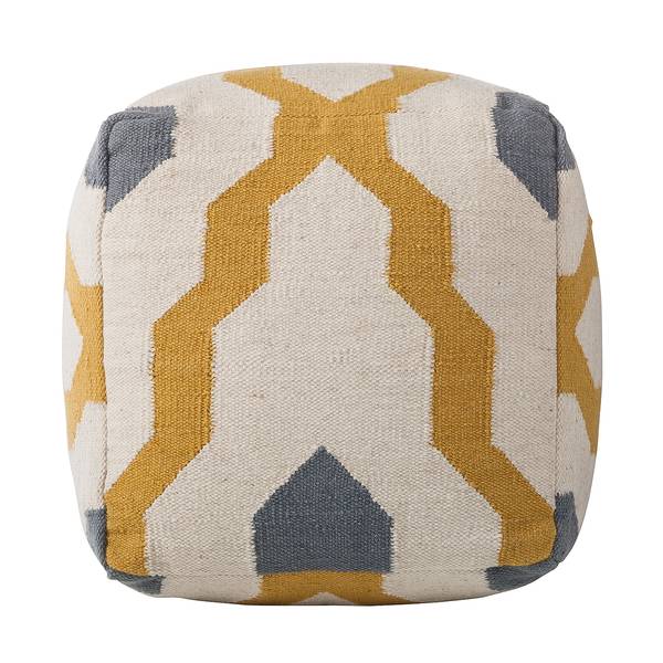 Pouf Raposa I Wolle - Creme / Gelb