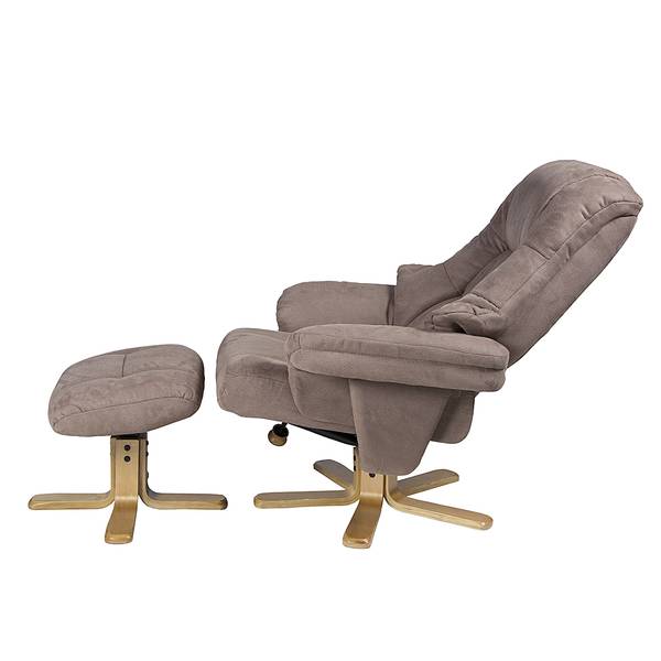 Relaxsessel Lacanau (mit Hocker) - Microfaser Braun | home24