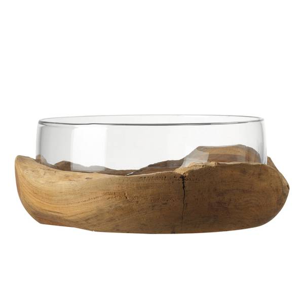 Ciotola con base in teak Terra Trasparente