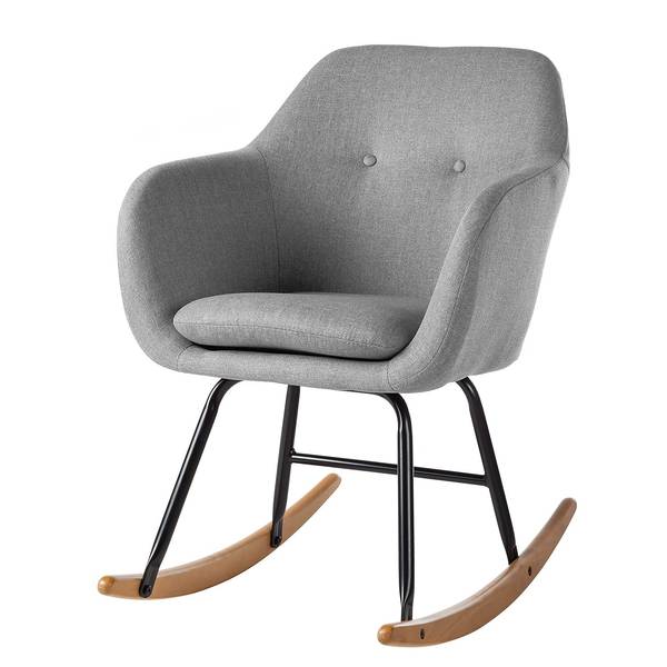 Schaukelstuhl Bolands Webstoff / Buche massiv - Granit