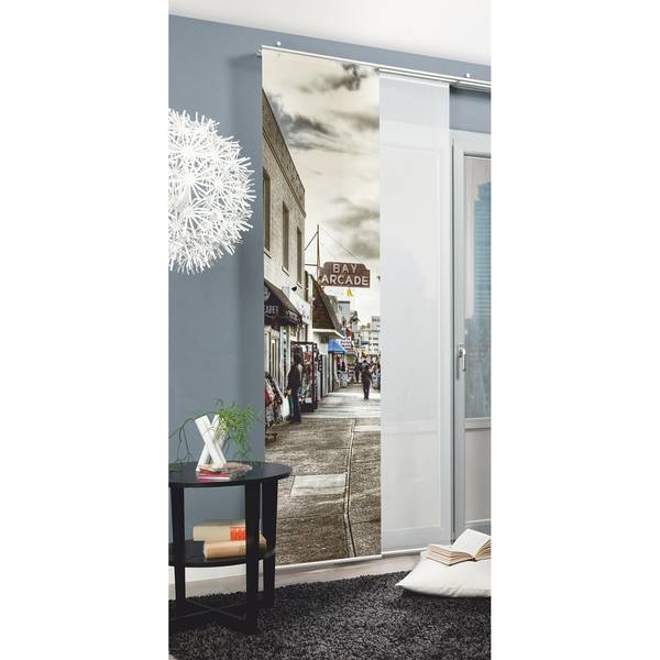 Schuifgordijn Jamaika zwart - wit - textiel - 60 x 245 x 245 cm