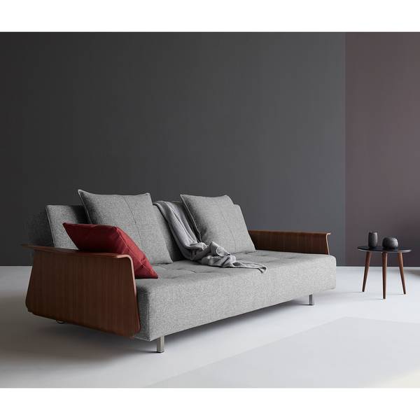 Schlafsofa Long Horn I Webstoff Granit - Stoff Twist: Granite