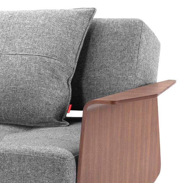 Schlafsofa Long Horn I Webstoff Granit - Stoff Twist: Granite