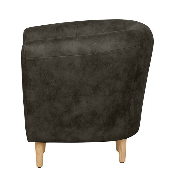 Fauteuil Casales antieke leerlook - antracietkleurig
