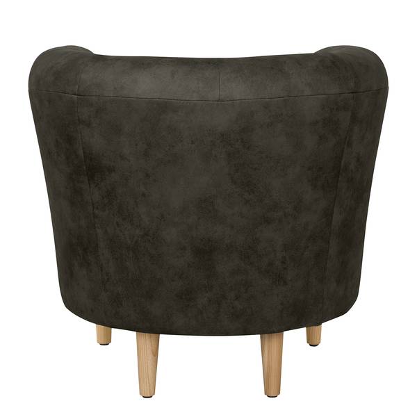 Fauteuil Casales antieke leerlook - antracietkleurig